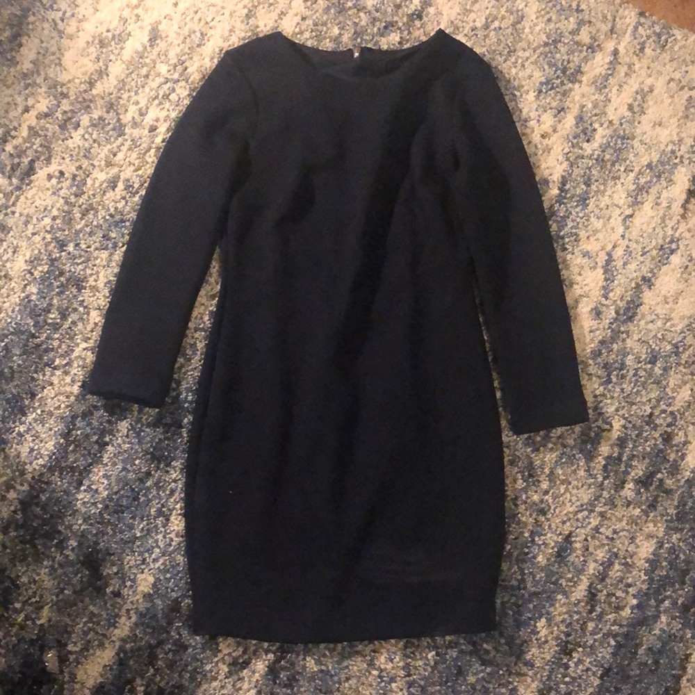 Dynamite, Medium Navy Blue Textured Dress with Zippered back